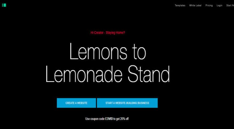 Website builders Imcreator homepage presenting modern website builders, highlighting tools for creating websites and starting a website-building business with customizable templates.