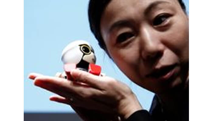Robot The four-inch tall robot speaks with a high-pitched baby voice