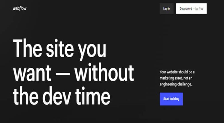 Website builders Webflow homepage highlighting advanced website builders, featuring a no-code platform that lets users design professional websites without development time.