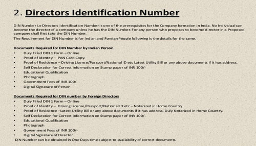 Din registration procedure for registering the company Din registration procedure for registering the company