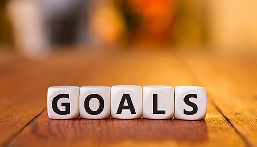 Entrepreneurs Goals concept representing first time entrepreneurs setting clear objectives and milestones for startup success.