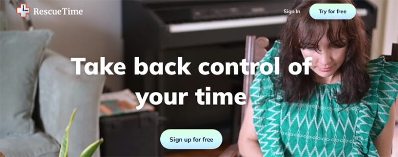 Rescuetime Rescuetime productivity app screen illustrating time tracking and focus management for professionals.