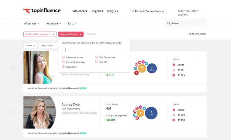 Influencer marketing platforms Tapinfluence influencer marketing platforms