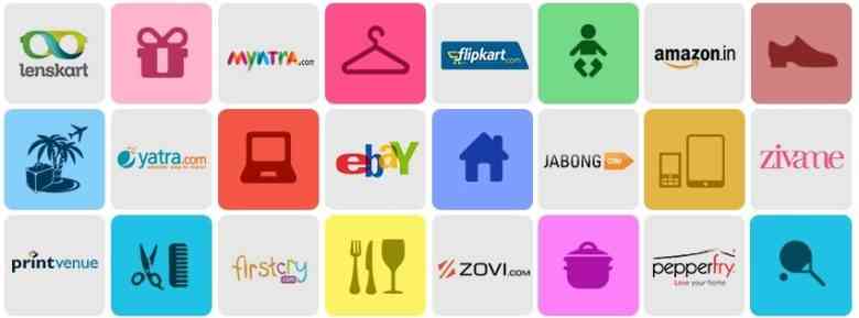 Freekaamaal helps people Freekaamaal platform visual displaying popular online shopping and deals brand icons, highlighting cashback, coupons, and e-commerce partners.