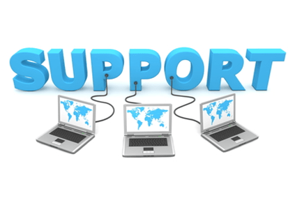 Network services support- tycoonstory | tycoonstory media Concept of it support with interconnected laptops representing global connectivity and assistance.