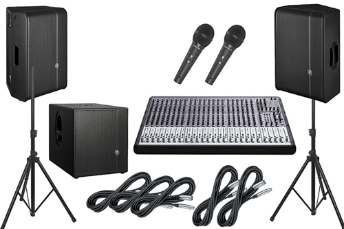 Pa sytems -tycoonstory | tycoonstory media Complete sound system setup with speakers, mixer, and microphones demonstrating audio technology