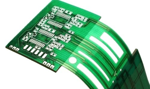 Flexible pcb board -tycoonstory | tycoonstory media Green flexible circuit layer bending to show the flexibility and design advantages of rigid flex pcbs.