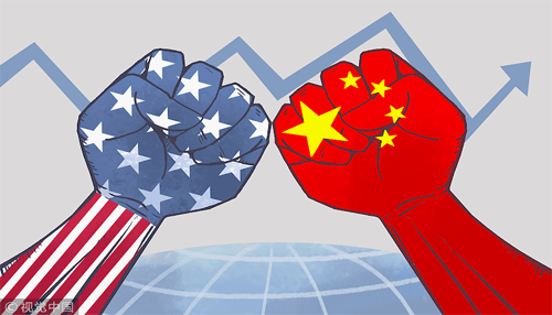Us and china trade - tycoonstory | tycoonstory media Illustration of u. S. And china fists clashing, representing global economic competition and rising market tensions.