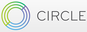 The logo for Circle, featuring four concentric rings with segments in shades of green, blue, and purple on the left, next to the company name "CIRCLE" in dark grey, sans-serif text.