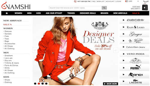 Shopping sites in the uae Namshi shopping sites in the uae