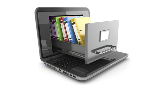 Pictures storage - tycoonstory | tycoonstory media Laptop with a digital file cabinet illustrating how a photo stick stores and organizes important files.