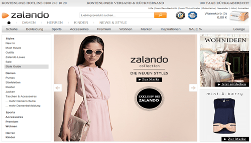 Zalando Zalando top online shopping sites in germany