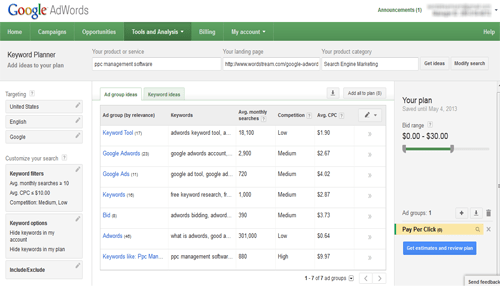 Google keyword planner Google keyword planner dashboard as one of the essential seo tools
