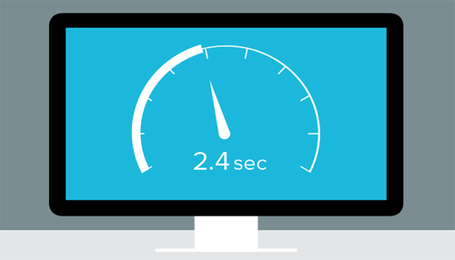 E-Commerce Websites Optimizing site speed for e-commerce websites, showing a website speed test with a loading time of 2.4 seconds.