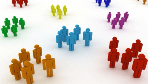 Building customer relationship Diverse groups of people coming together, symbolizing customer relationship management and effective collaboration within teams.