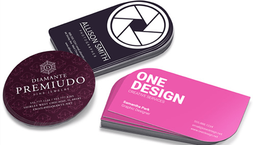 Differnt shapes of business cards -tycoonstory | tycoonstory media Collection of creatively designed modern business cards with unique shapes, colors, and typography for professional identity.