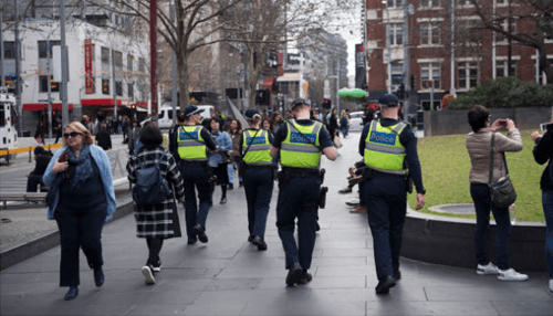 Police check australia Police officers patrolling the streets in australia, ensuring safety in vulnerable sectors of australia