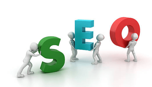 Local seo-tycoonstory | tycoonstory media Marketing concept illustration showing figures arranging seo letters, symbolizing search optimization and digital marketing strategy.