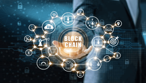 Online casino industry Digital illustration of blockchain technology, highlighting secure transactions and data flow, which is increasingly used in the online casino industry for transparency and fairness.