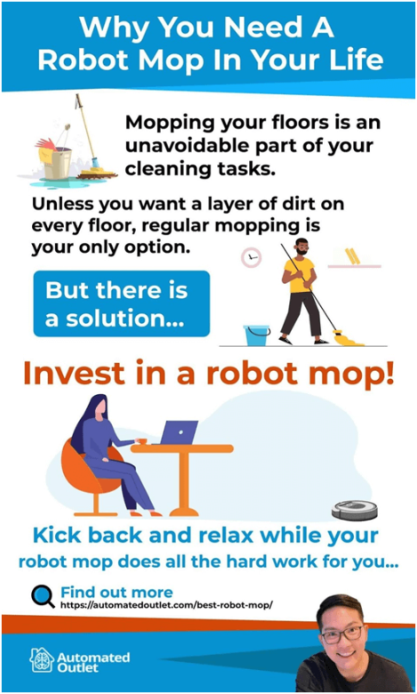 Infographics next addition to your smart home - tycoonstory | tycoonstory media Informational infographic explaining why investing in a robot mop makes home cleaning easier and more efficient