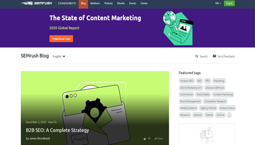 Digital marketing blogs Semrush digital marketing blog