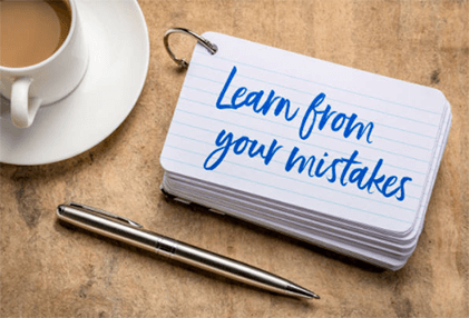 Learning from mistakes-tycoonstory | tycoonstory media Learn from your mistakes – a motivational note for achieving success.