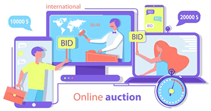 Online auctions-tycoonstory | tycoonstory media People joining an online auction and placing bids through digital platforms