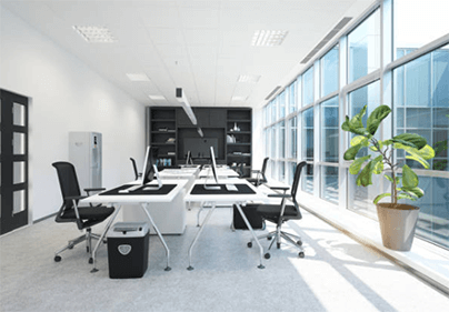 Virtual office Modern office workspace with sleek desks and bright windows, reflecting the professional setup of a virtual office in florida