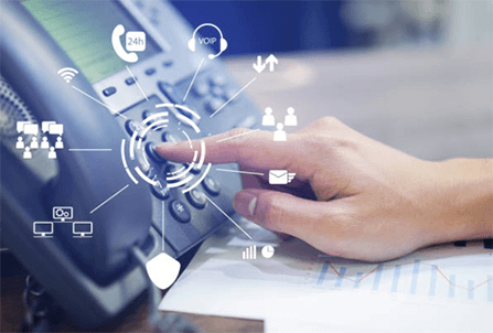 Benefits of a virtual phone number-tycoonstory | tycoonstory media Virtual phone number interface being used on a desk phone, showcasing various digital communication features such as voip, 24/7 access, and enhanced connectivity options.