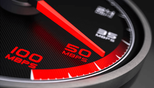 Bandwidth savings Internet speed gauge showing mbps performance, representing connectivity, efficiency, and technology infrastructure used by businesses.