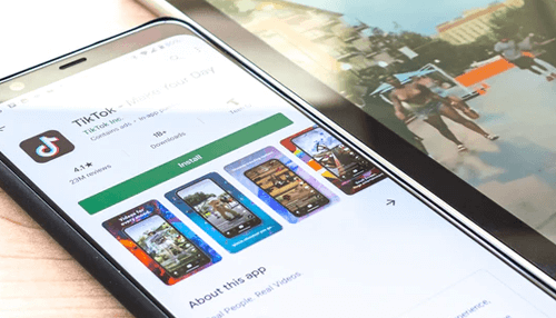 Growth on tiktok Tiktok app download page on a mobile phone screen, highlighting video content creation and strategies for growth on tiktok.
