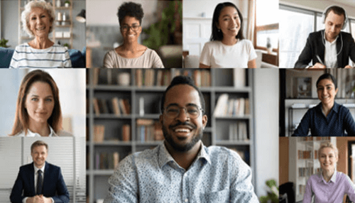Connect with your workers - tycoonstory | tycoonstory media A collage of smiling professionals in various work settings, reflecting the importance of diverse teams for enhanced workplace productivity.
