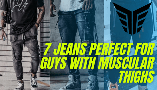 Size up apparel Size up apparel offering jeans designed for men with muscular thighs, perfect for a comfortable fit.