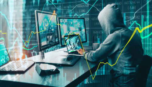 Benefits of growth hacking - tycoonstory | tycoonstory media Person using multiple digital screens with data charts and analytics overlays, representing advanced tech-driven strategies for growth hacking.