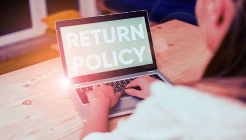 Transparent returns system - tycoonstory | tycoonstory media Laptop screen displaying a return policy page, representing digital systems that support efficient reverse logistics and product returns.