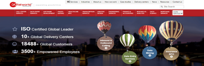 Flatworld solutions Flatworld solutions showcasing their iso certified global telemarketing services as part of their telemarketing companies solutions.