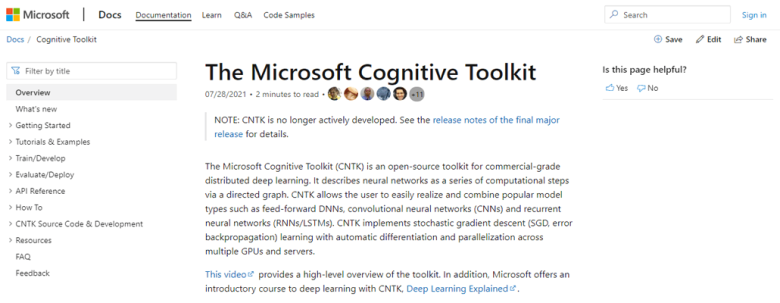 Microsoft cntk Microsoft cntk artificial intelligence tools