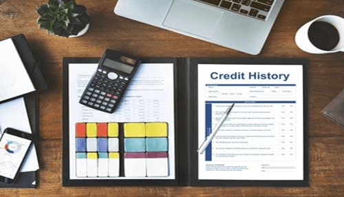 Credit history Business loan application supported by credit history report, calculator, and financial documents