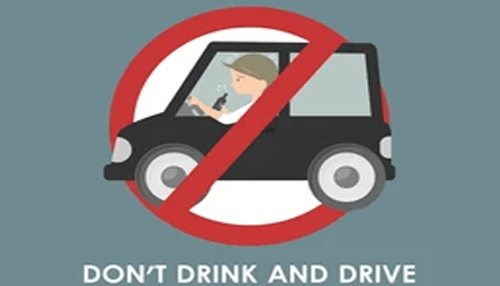 Don’t drink and drive An illustration with a warning against drinking and driving, emphasizing the importance of safe driving to prevent accidents, including motorcycle crashes.