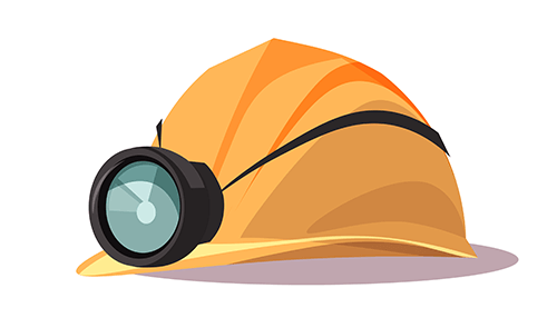 Strict explosive safety measures in place - tycoonstory (1) | tycoonstory media Orange construction hard hat with a headlamp highlighted for safety in safer mining operations.