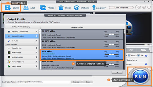 How to convert mov to mp4 by using winx hd video converter deluxe Mov files being converted using video converter software, showing output format options and settings for smoother playback