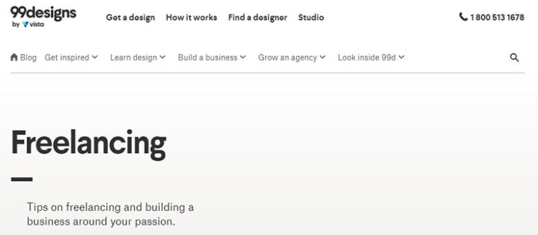 99designs freelancing platform offering tips on freelancing and building a business around creative design and passion. 99designs freelancing website