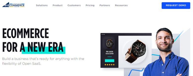 Bigcommerce platform promoting its flexible, scalable ecommerce solutions for businesses Bigcommerce ecommerce website