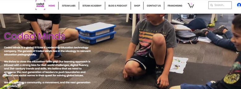 Coded minds education technology platform promoting isteam and leadership skills for children with project-based learning Coded minds startup