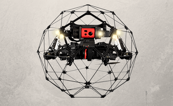 Elios 2 flyability drone Flyability collision-tolerant inspection drone used for industrial environments