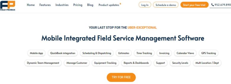 Field promax mobile-integrated field service management software offering scheduling, dispatching, equipment tracking, and gps tracking features Field promax field service management