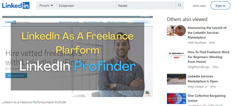 Linkedin profinder freelancing platform connecting freelancers with vetted clients for a variety of freelance jobs. Linkedin freelance websites