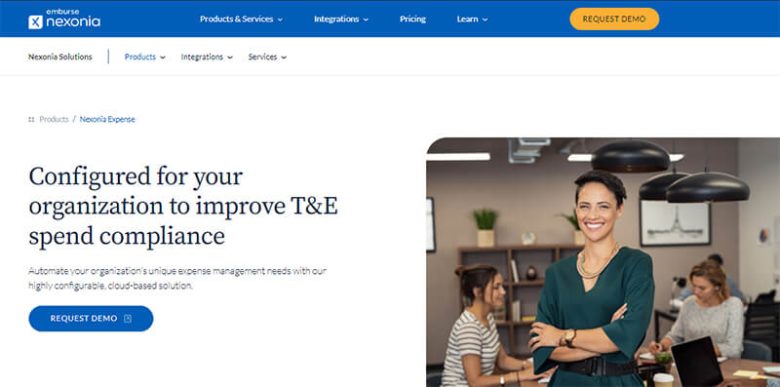 Nexonia expense management software configured for improving t&e spend compliance with customizable, cloud-based solutions Nexonia human resource management