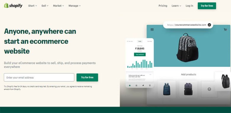 Screenshot of woocommerce website promoting customizable options to build an ecommerce website. Build an ecommerce website