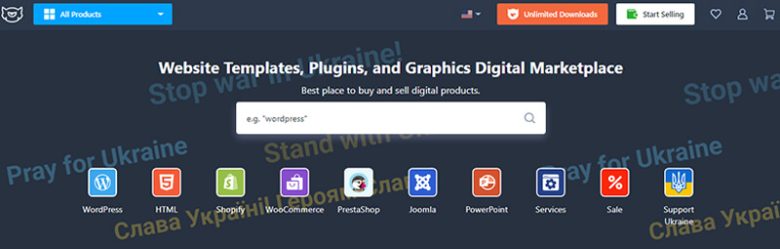 Template monster showcasing website templates, plugins, and graphics for ecommerce websites. Template monster ecommerce platform